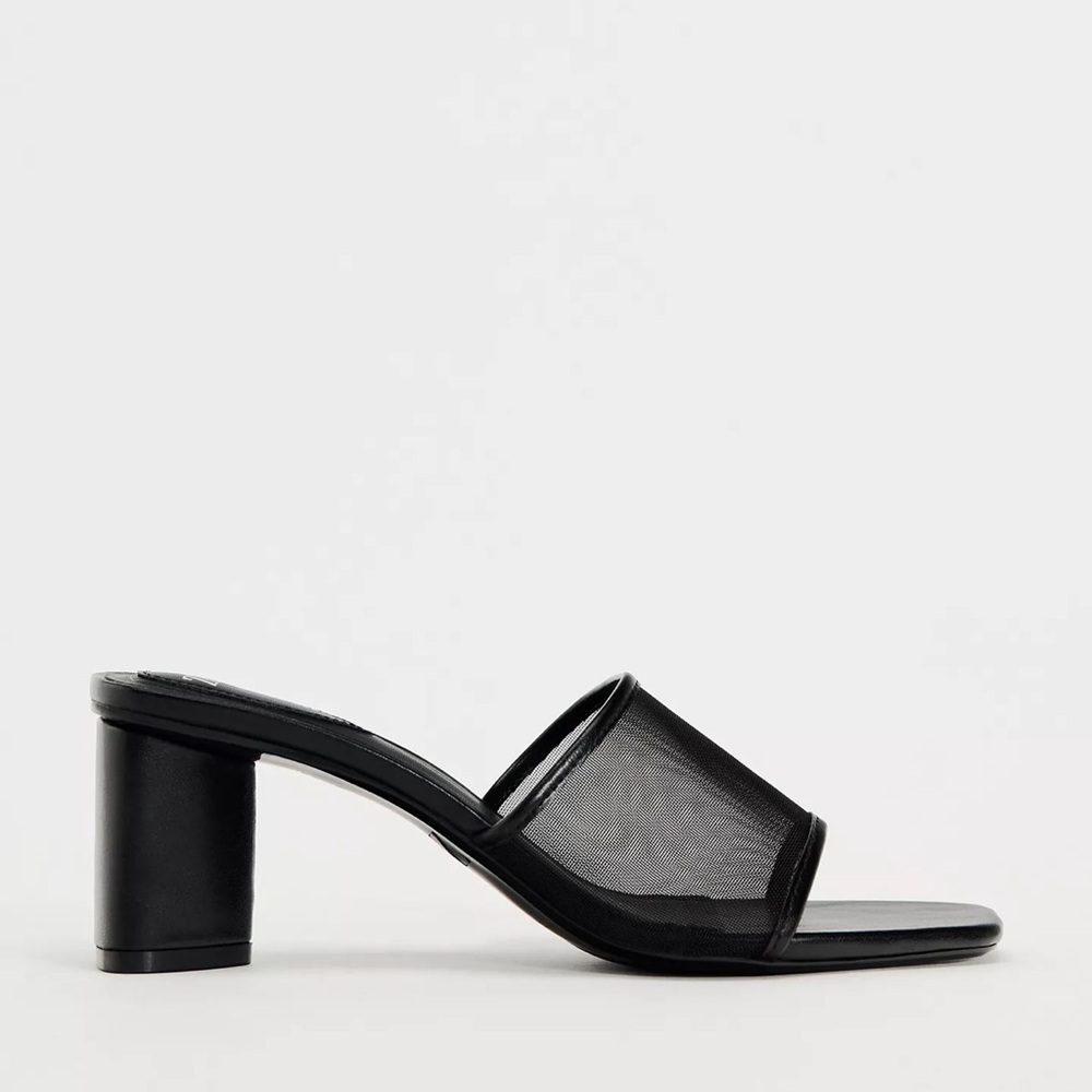 Zara Black Mesh Mules